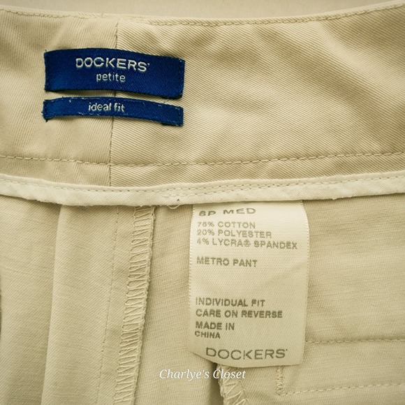 Dockers Womens Khaki Straight Leg 8P Ideal Fit Stretch Preppy Casual Chore Pant - Picture 4 of 8